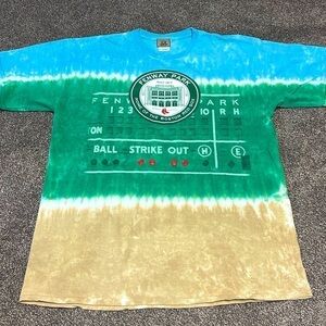 Vintage Boston Red Sox Liquid Blue Tie Dye MLB Tshirt XL Double Sided